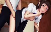 Anime school girl being fucked from behind