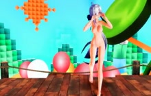 Nude anime cutie teasing