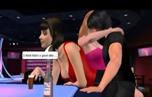 3D anime threesome at the club